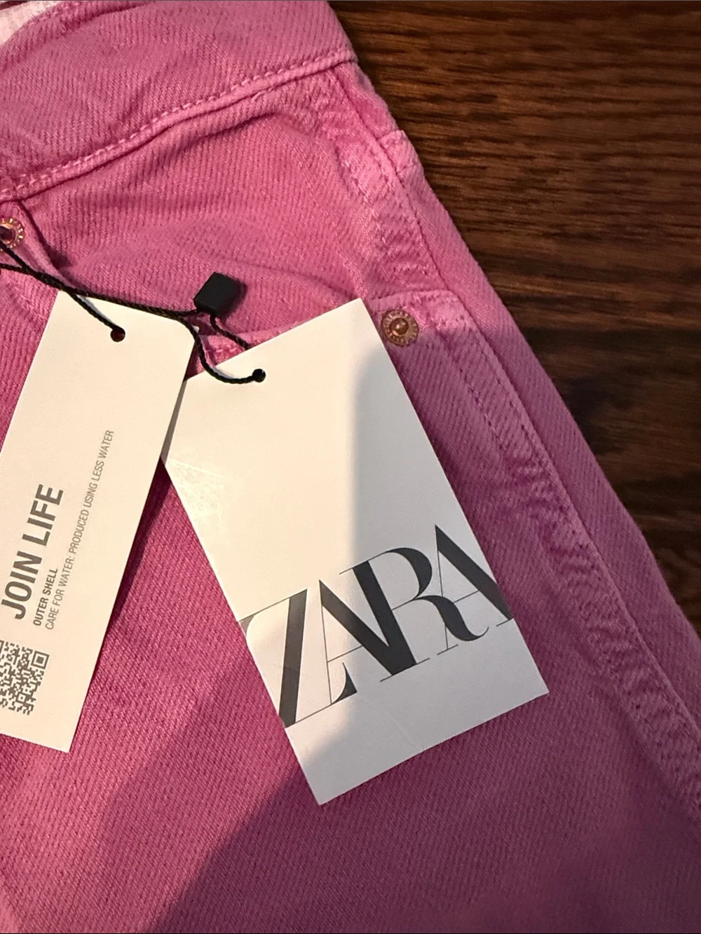 Zara Hot Pink Wide-Leg Jeans with Button Fly